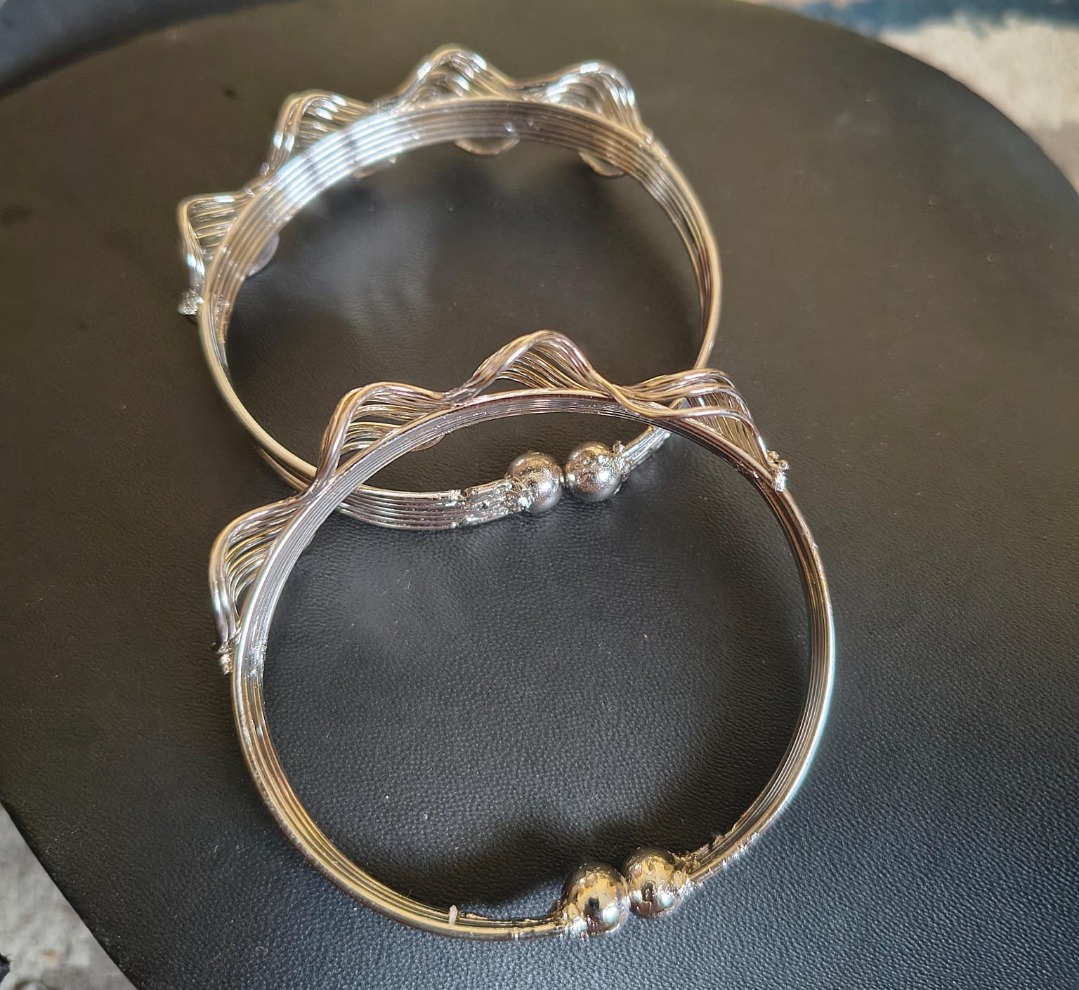 silver coating kids adjustable bangles