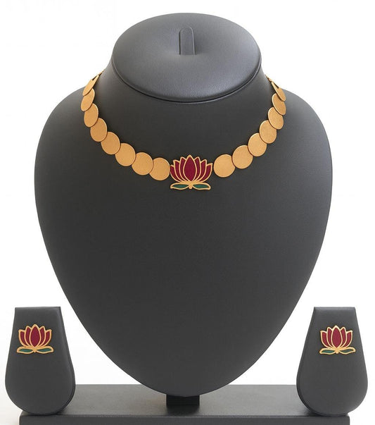 Coin chain with lotus pendent simple and unique neckpiece 💫with lotus stud⭐✨