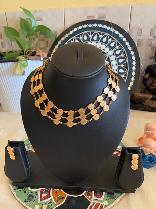 New Arrival! Multi Layered coin chocker with earrings!