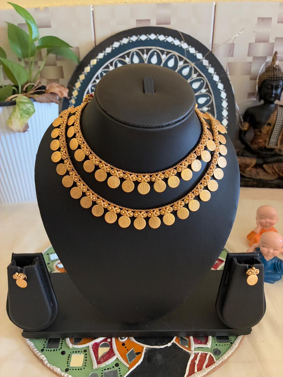 New Arrivals Double Layered Coin Chocker necklace