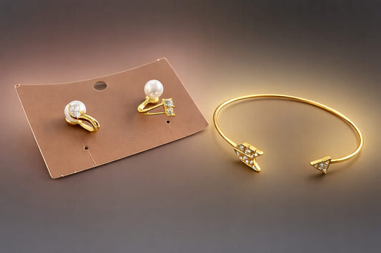 Anti tarnish  Adjustable bangle with stud combo