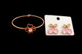 Adjustable bangle with stud combo