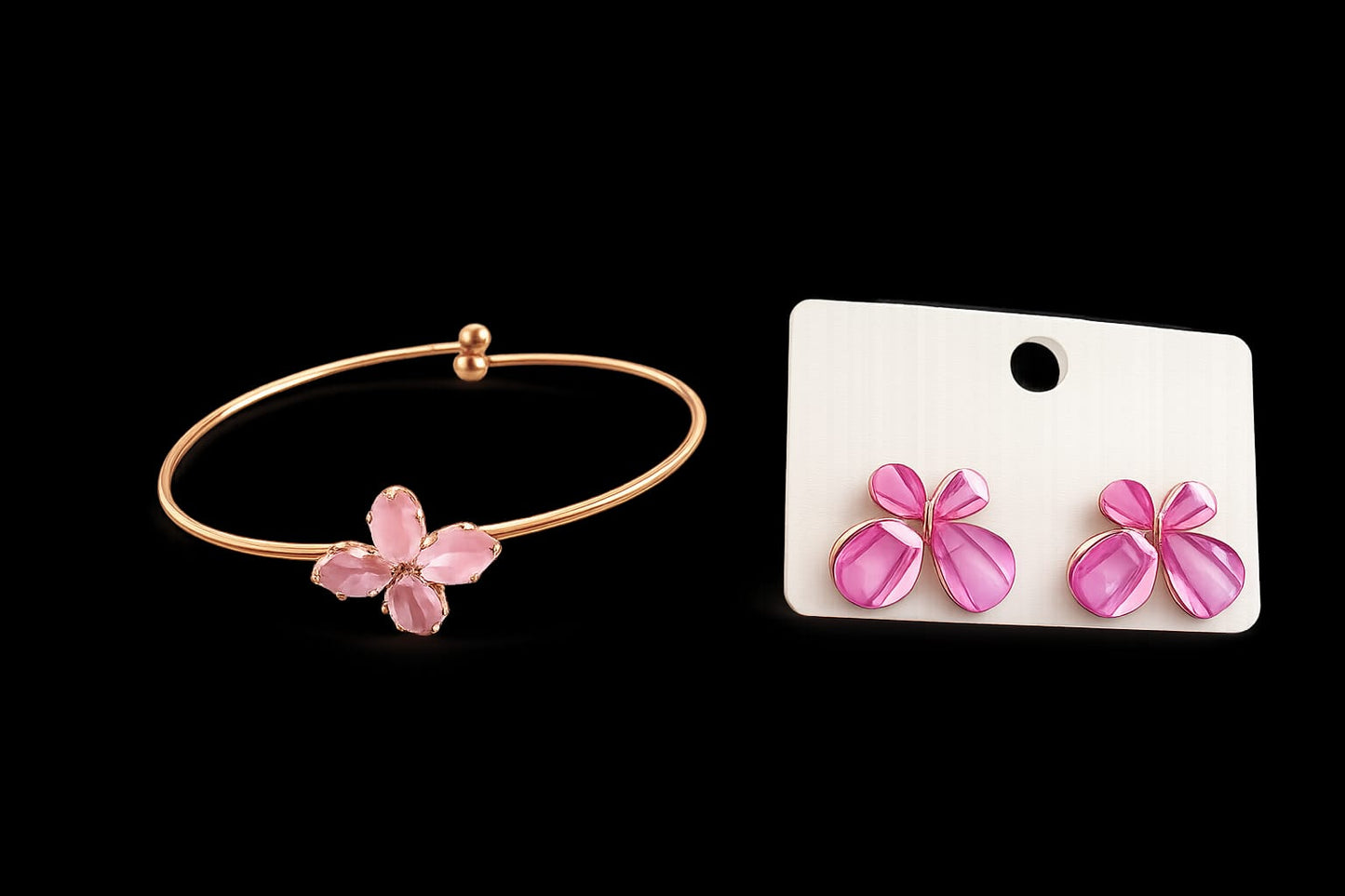 Adjustable bangle with stud combo