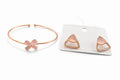 Adjustable bangle and stud earnings