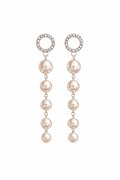 White beads long hanging earnnings