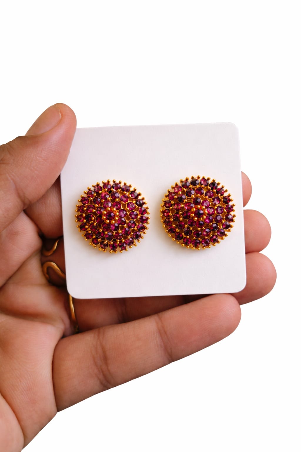 Big size stone stud for women