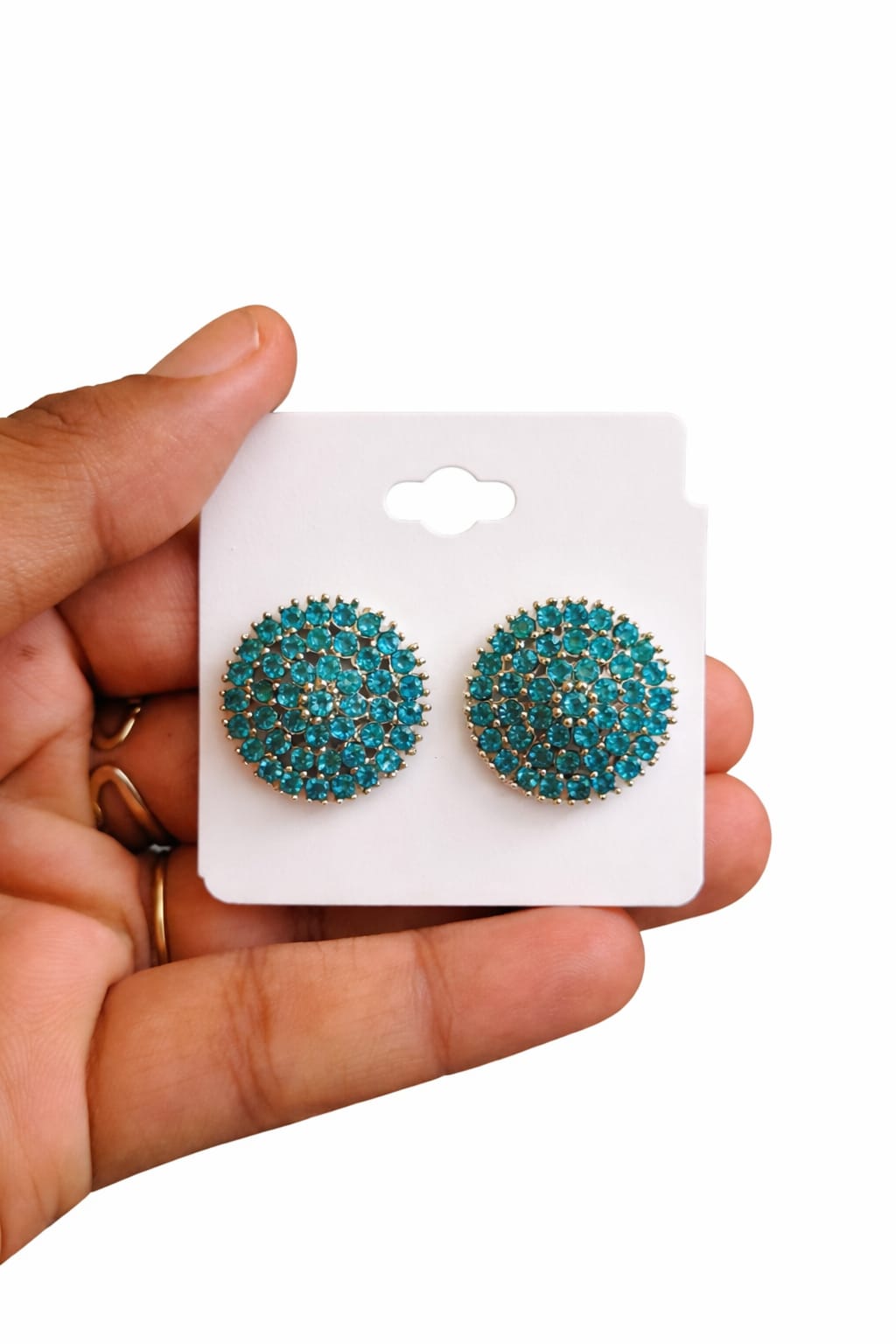 Big size stone stud for women