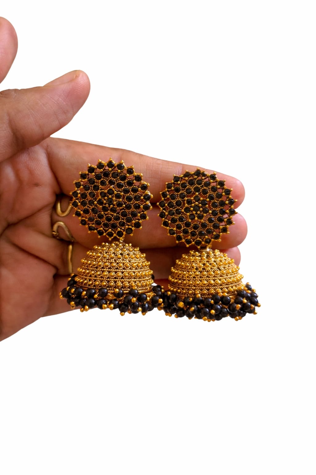 Big size stone stud jimukha with beads
