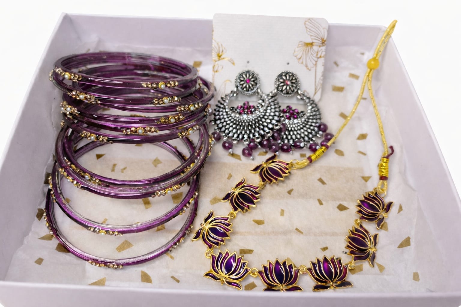 Glass bangles combo set