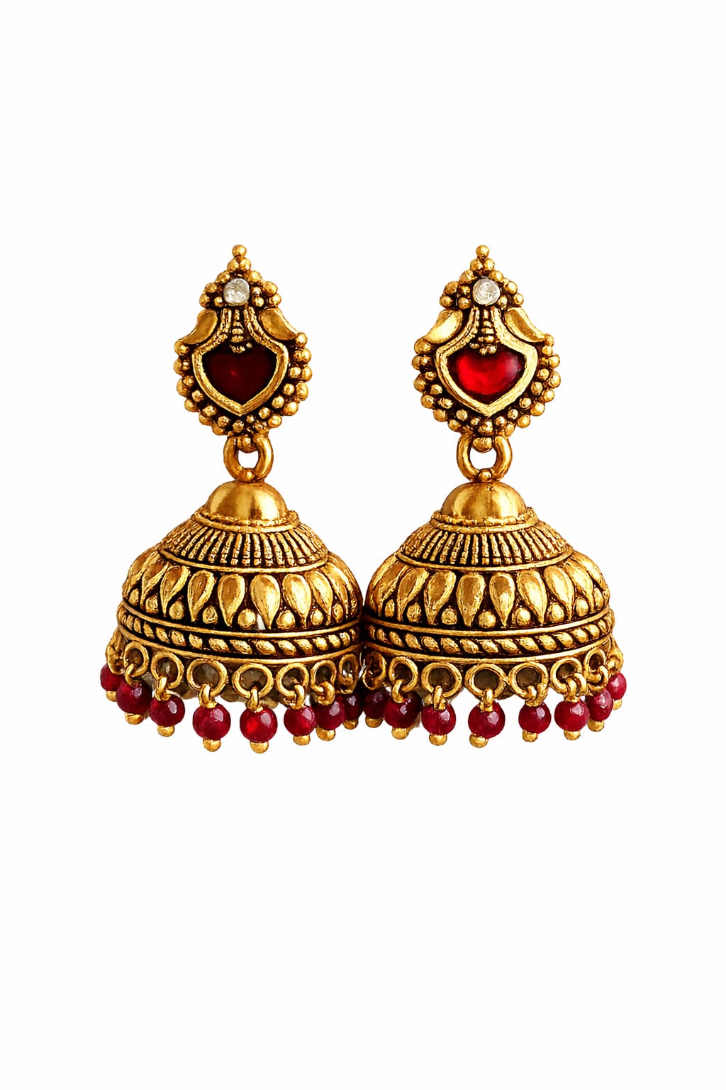 Palaykka stud jimukha  with beads hanging