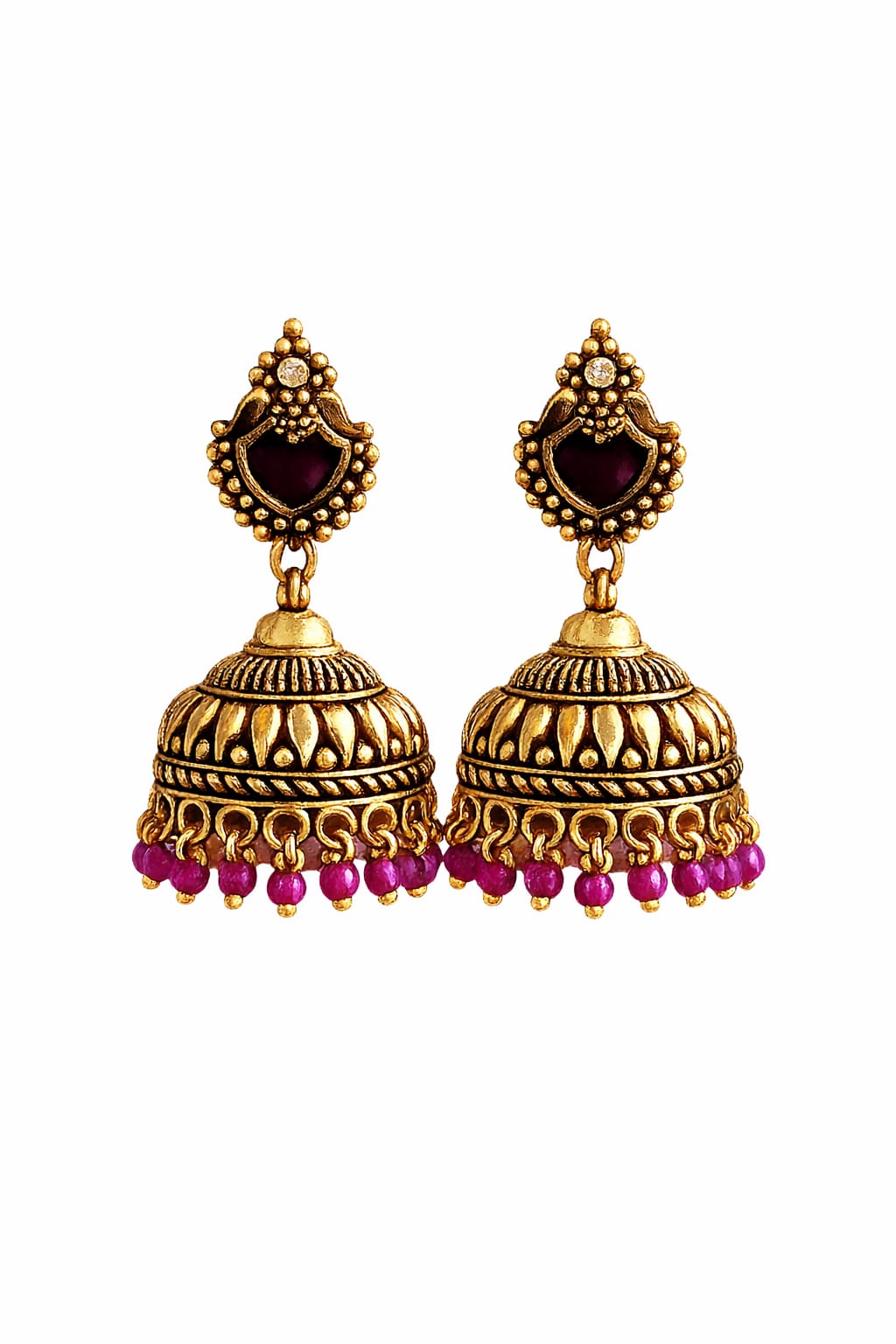 Palaykka stud jimukha  with beads hanging