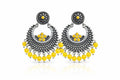 Unique and elegant designed white metal earrings with hanging beads