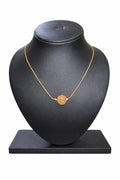 Gold covering simple chain with rudraksha pendent unique neck piece