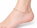 Gold covering chain with frequent gold color beads anklet