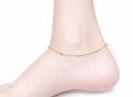 Gold covering three beads simple anklet