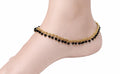 Heavy designed hanging black pearl anklet