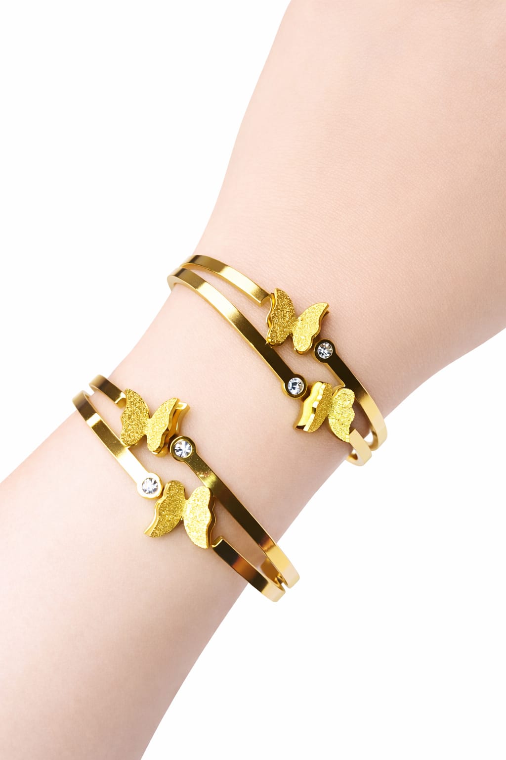 Anti tarnish Adjustable double butterfly kada Bangles