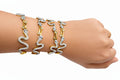 Anti tarnish Adjustable Fully stone face to face white snakes designed kada Bangles