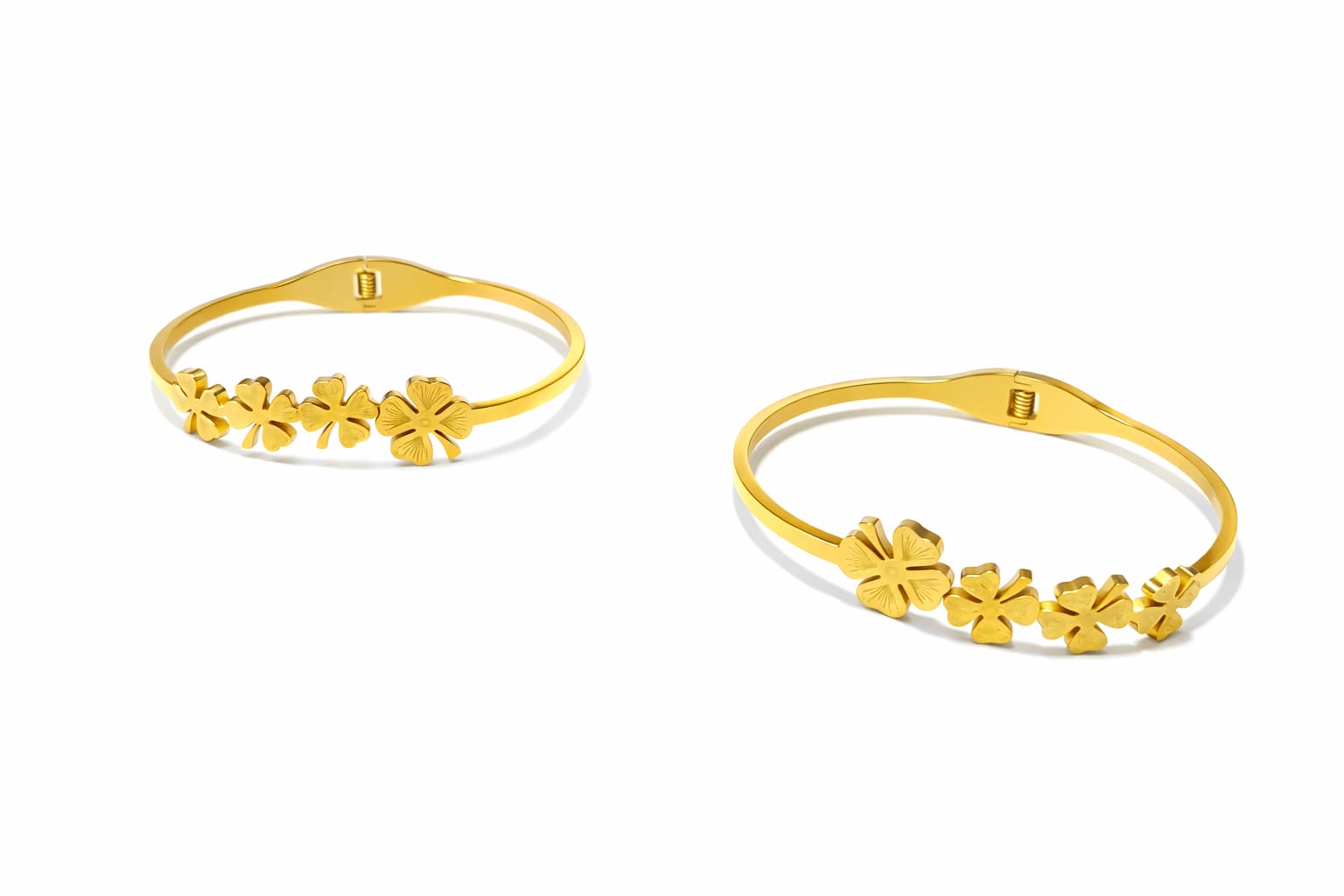 Anti tarnish Adjustable leaf cum flower designed kada Bangles