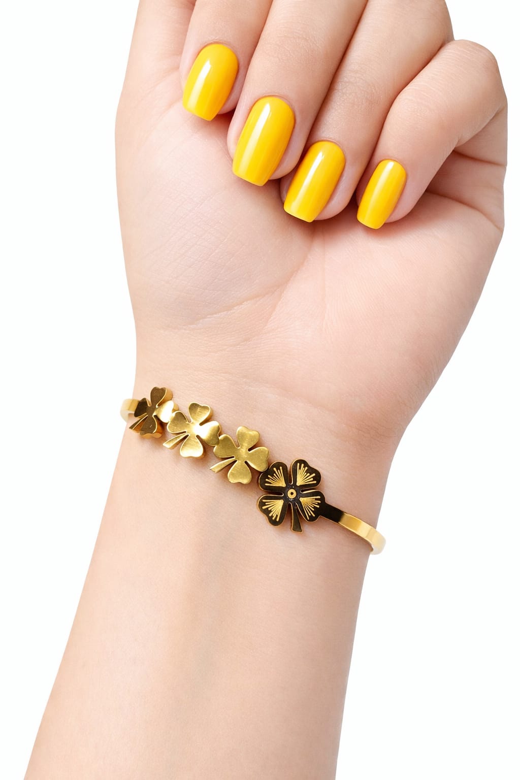 Anti tarnish Adjustable leaf cum flower designed kada Bangles