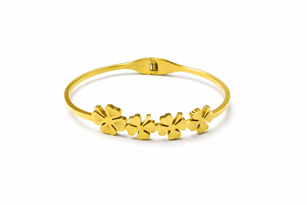 Anti tarnish Adjustable leaf cum flower designed kada Bangles