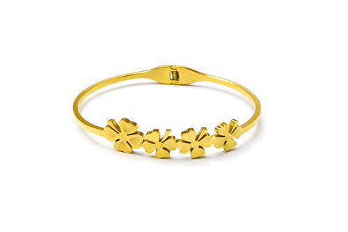 Anti tarnish Adjustable leaf cum flower designed kada Bangles