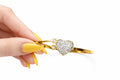 Anti tarnish Adjustable full white stone heart designed kada Bangles