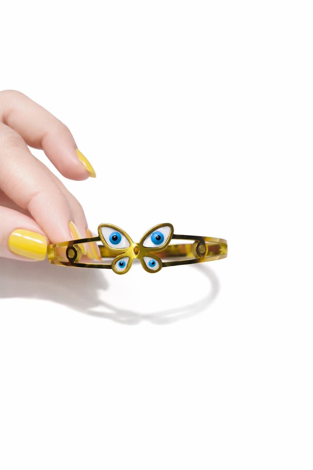 Anti tarnish Adjustable Evil Eye butterfly designed kada Bangles