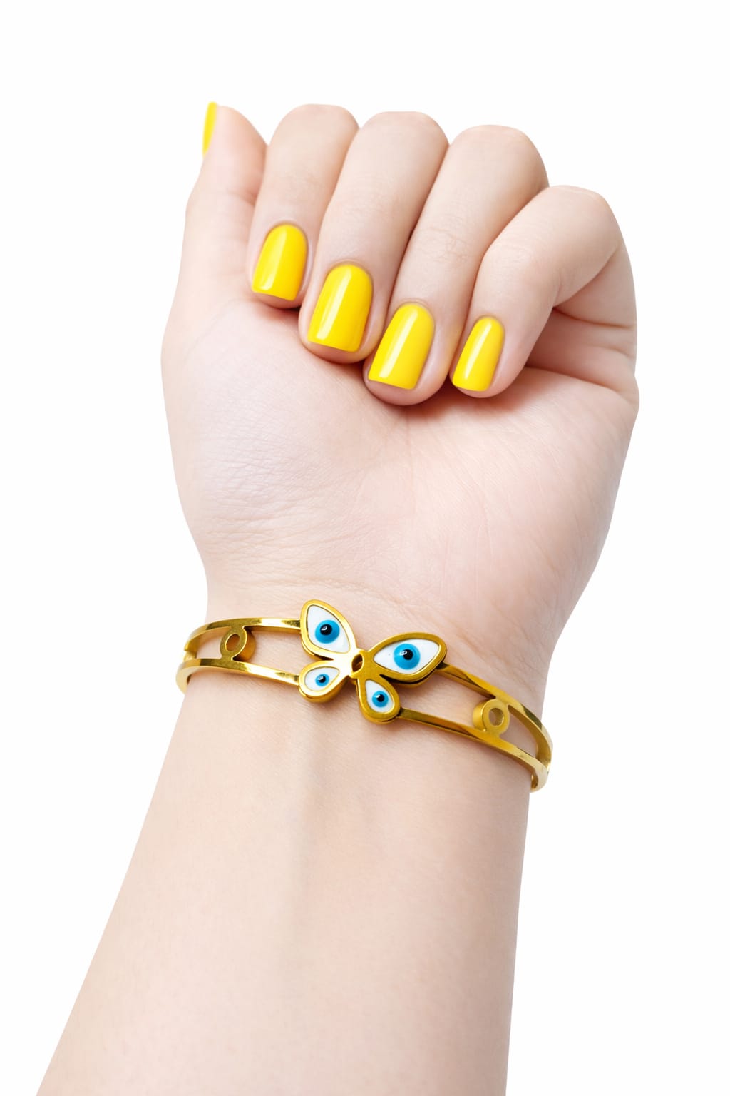 Anti tarnish Adjustable Evil Eye butterfly designed kada Bangles