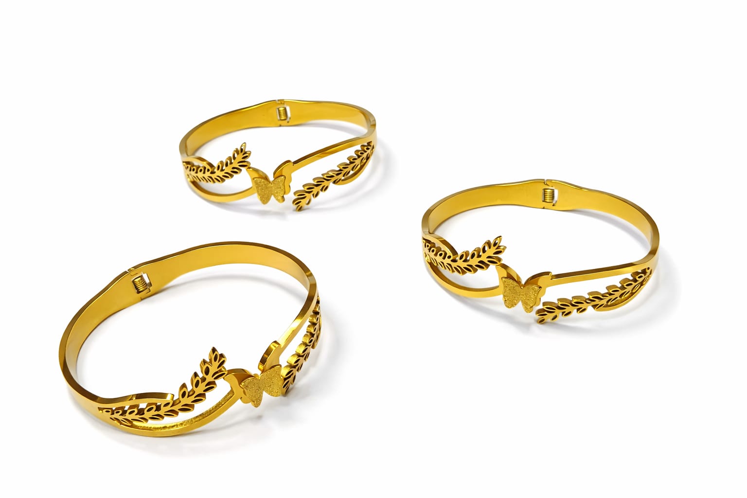 Anti tarnish Adjustable Leaf with  butterfly designed kada Bangles
