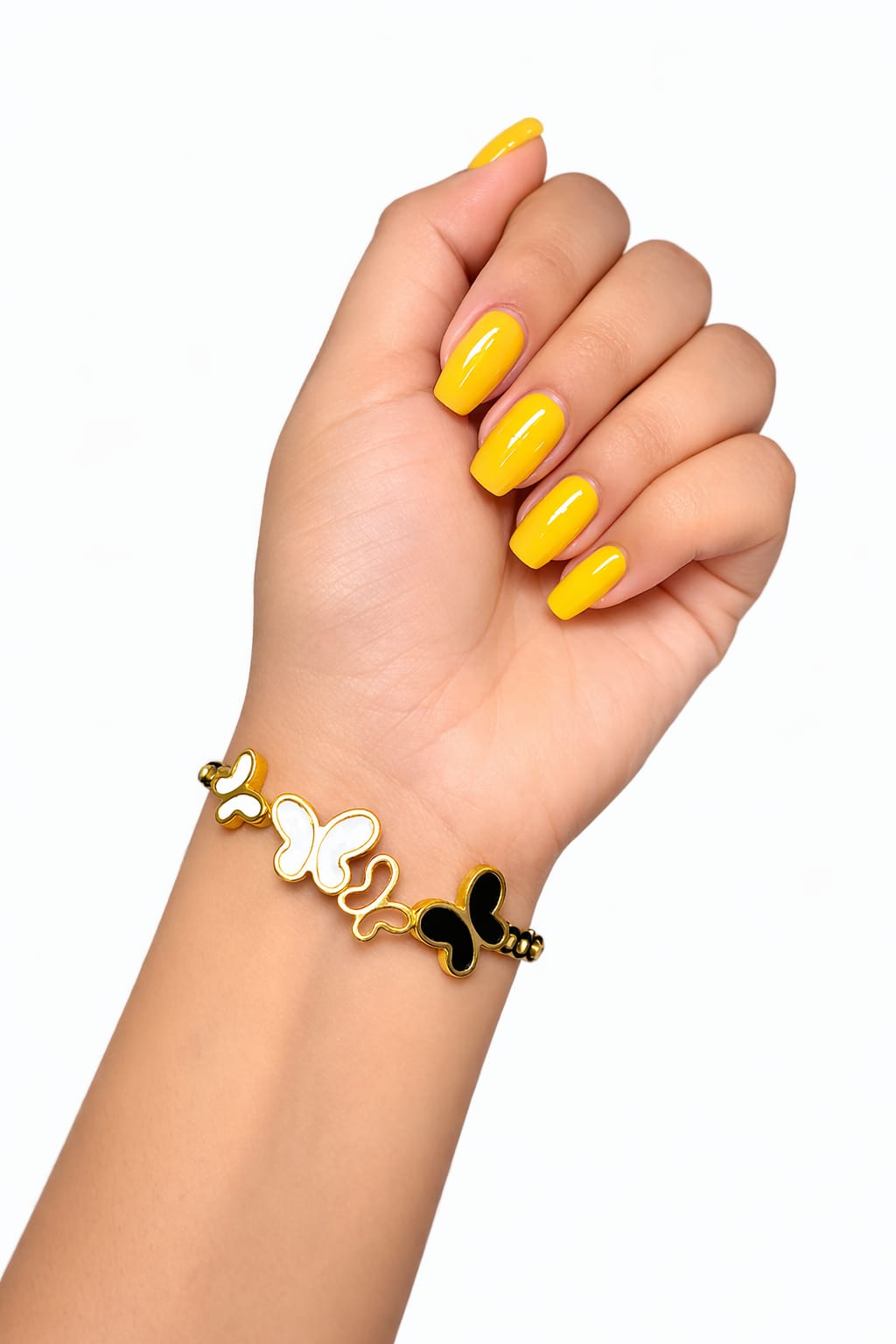 Anti tarnish Adjustable Black and white small and big butterfly designed kada Bangles