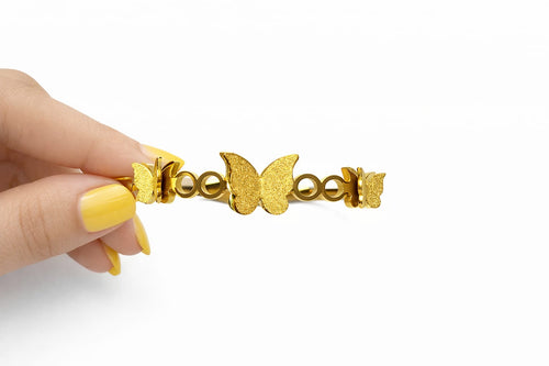 Anti tarnish Adjustable golden small and big butterfly designed kada Bangles