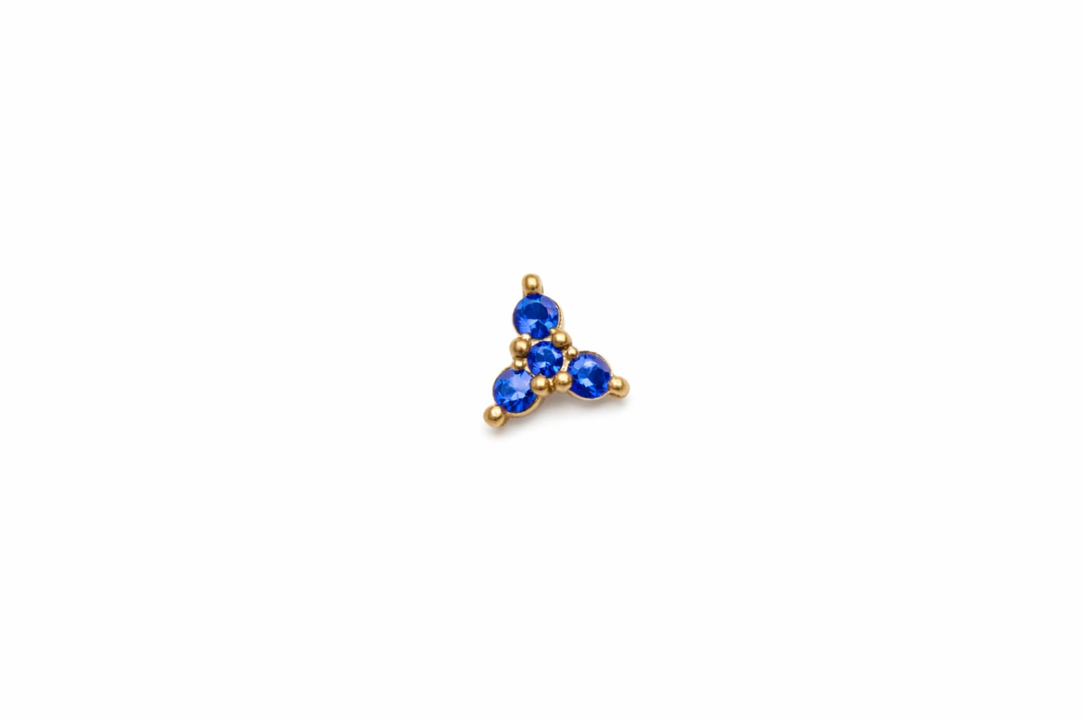 Three leaf designed simple stone nose pin available in gold covering
