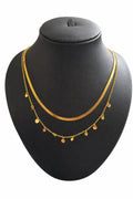 Anti tarnish double layer hanging small pendent neck chain