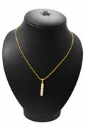 Anti tarnish simple chain with long  pendent with stone neck chain