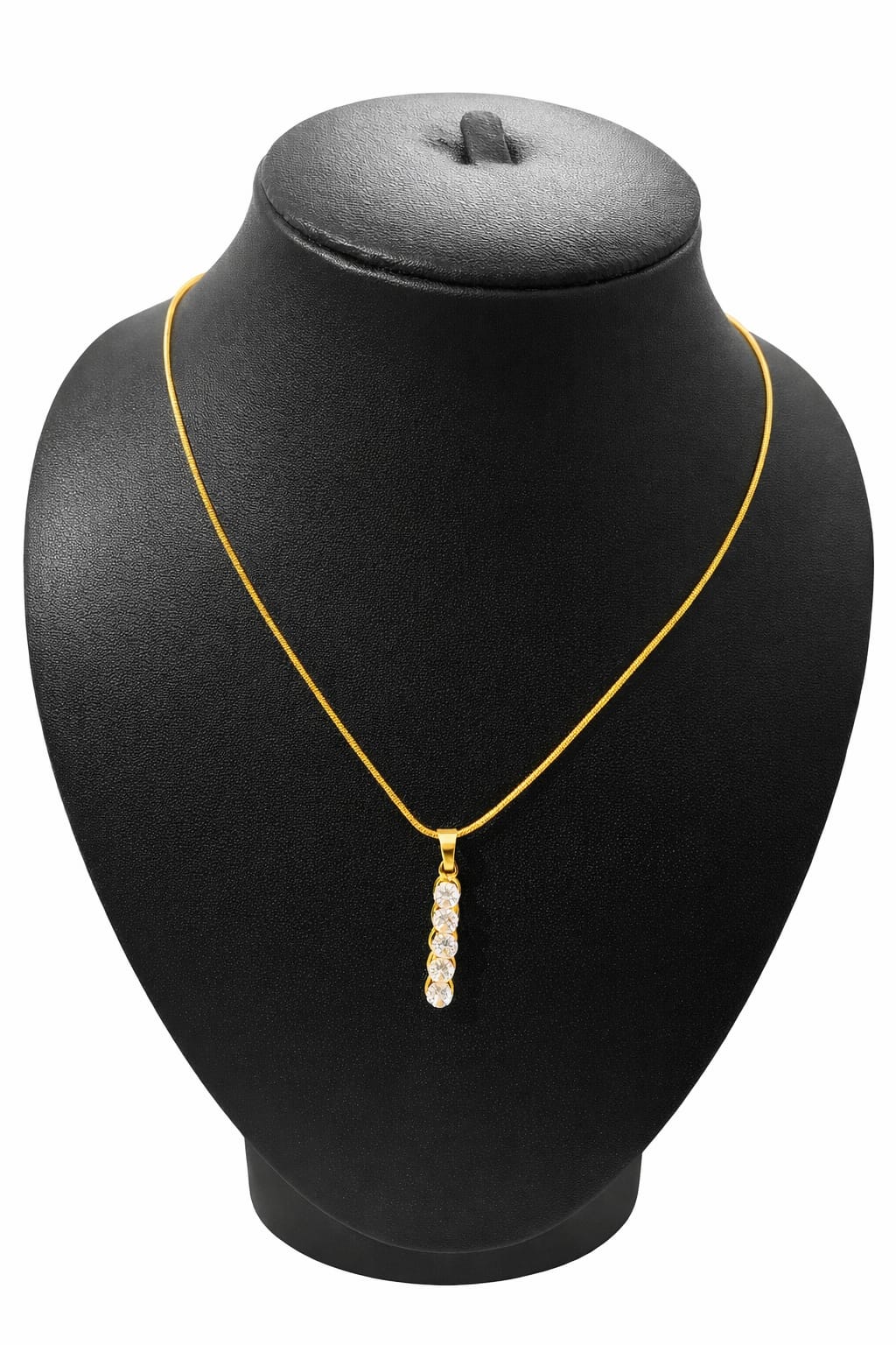 Anti tarnish simple chain with long  pendent with stone neck chain