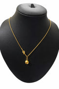 Anti tarnish simple chain tie with unique ball pendent with stone neck chain