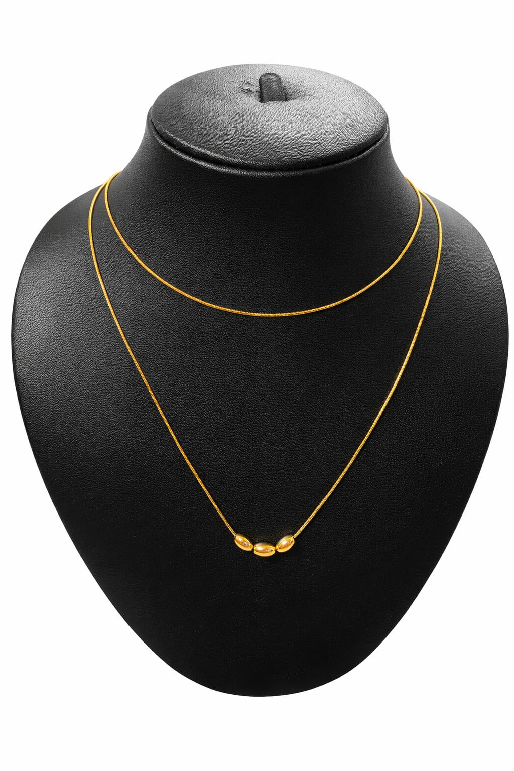 Simple double chain  with unique ball in Anti tarnish