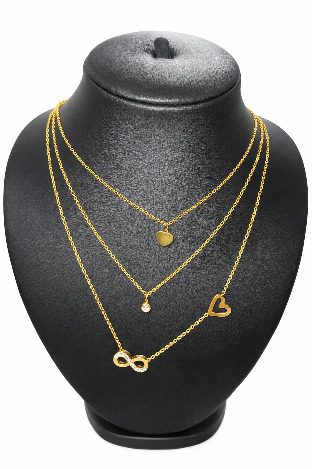 Unique designed anti tarnish three-layer neck chain
