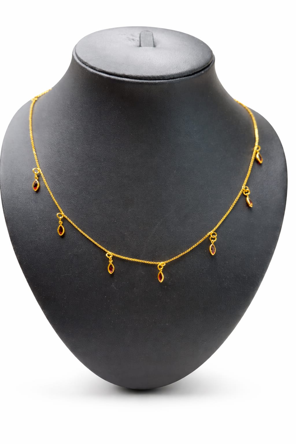 Gold covering stone hanging simple chain