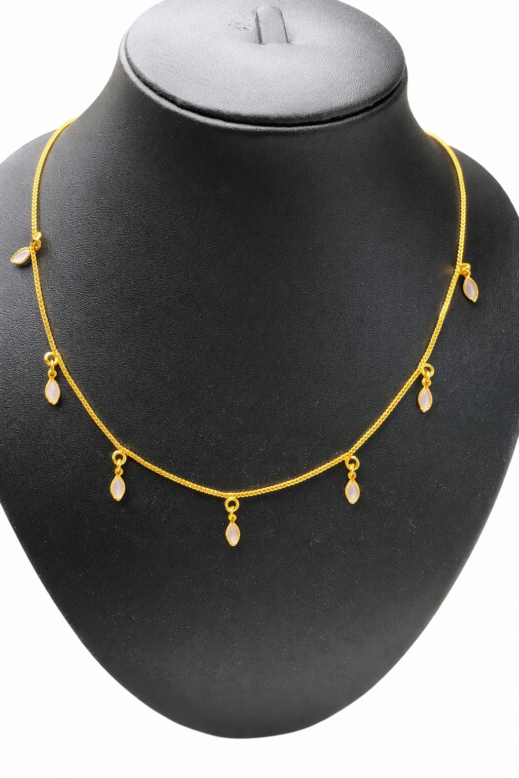 Gold covering stone hanging simple chain