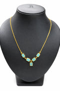 Gold covering Adjustable simple and elegant party wear  stone neck piece for women and girls