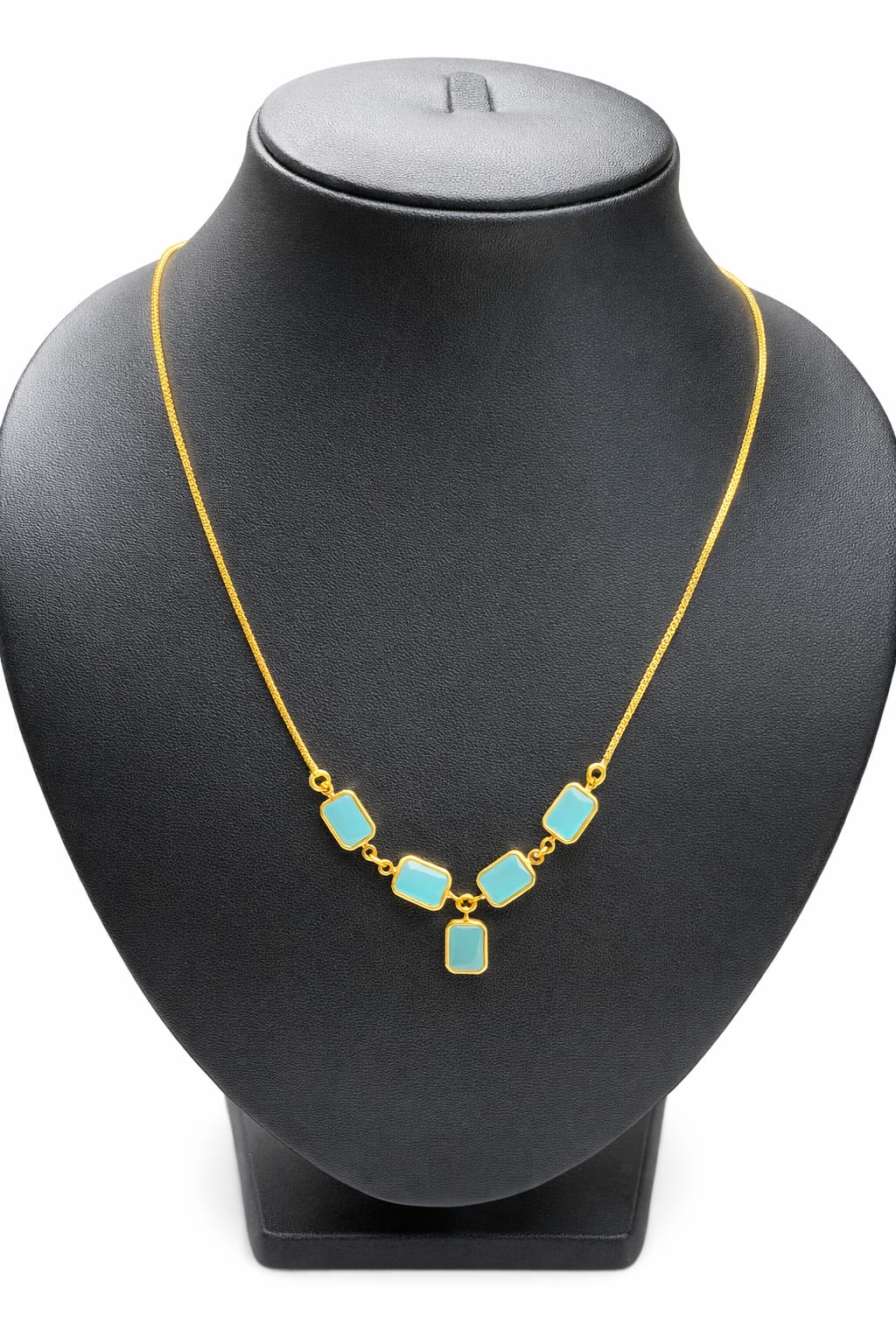 Gold covering Adjustable simple and elegant party wear  stone neck piece for women and girls