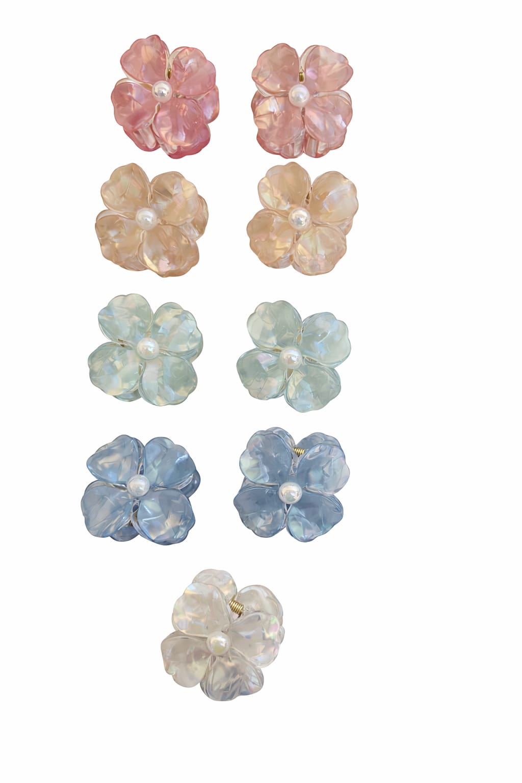 Premium quality pastel shade flower designed hair clutches