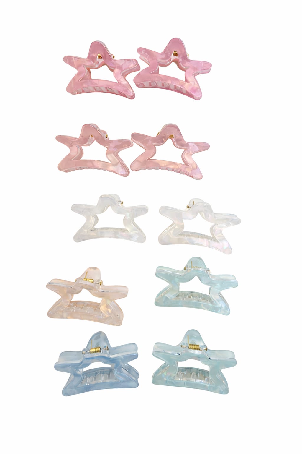 Premium Quality pastel shade star hair clips