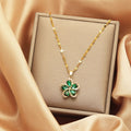 PREMIUM Quality|Green Zircon Snowflake Necklace|18K Gold Plated|Anti Tarnish Necklace