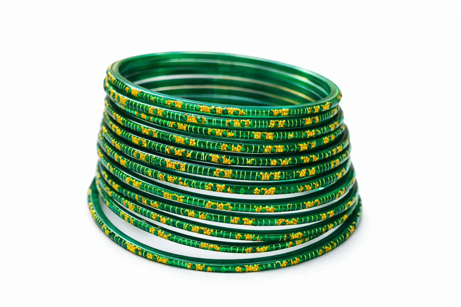 Glitter designed glass bangles