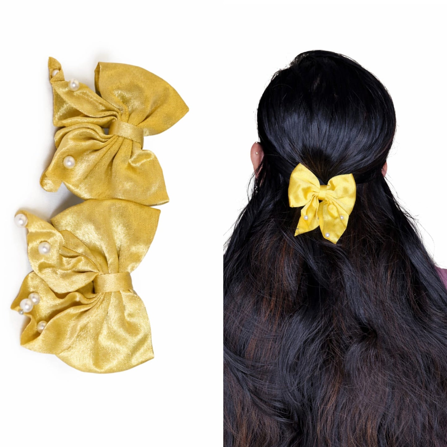 Nylon hair bun with alligator cluthes