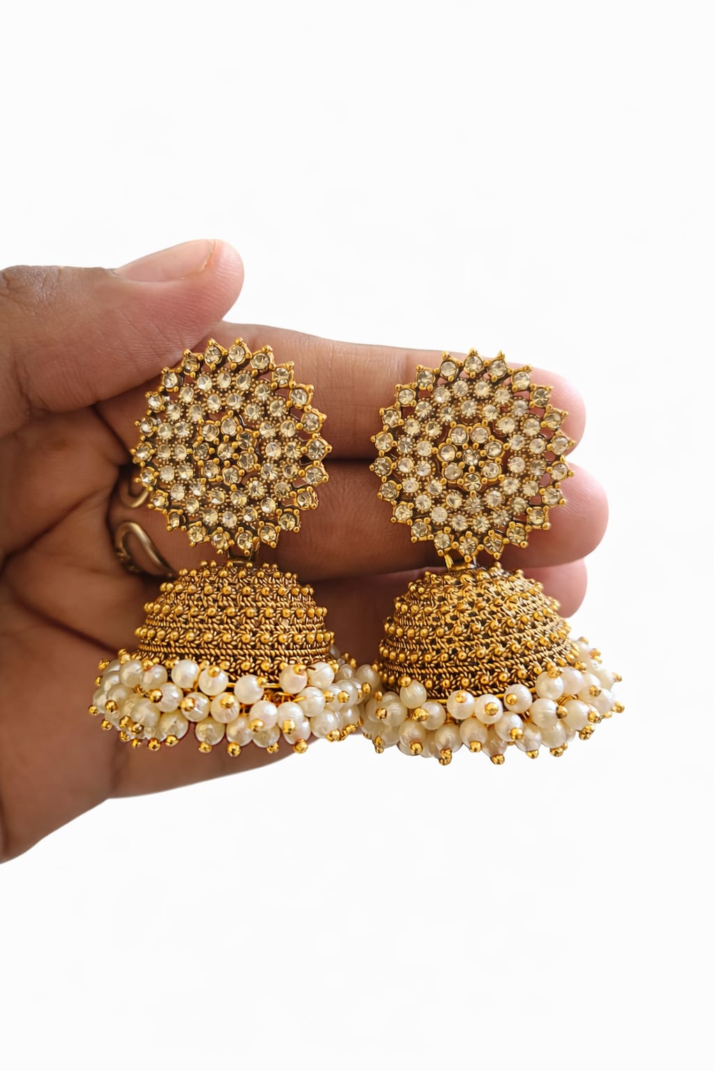 Big size stone stud jimukha with beads