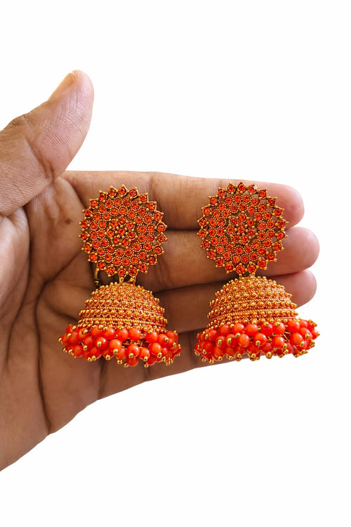 Big size stone stud jimukha with beads